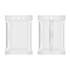 Realistic food snack pillow bags. Mock up. Vector