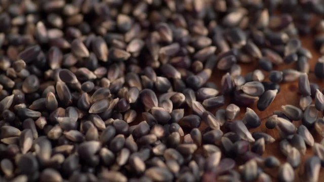 Throwing flint corn on table. Shot with high speed camera, phantom flex 4K. Slow Motion.