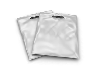 Blank Patch Handle Carrier plastic bag for mock up design. 