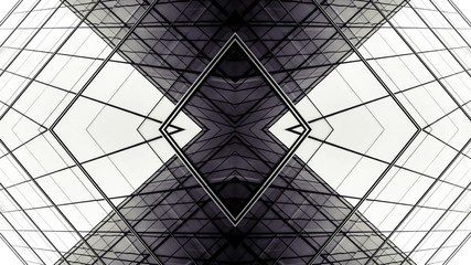 abstract architecture of geometry at glass window - future backdrop style.