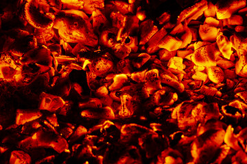 Embers of a fire smouldering