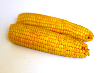 Piled,organic corn on white background 6