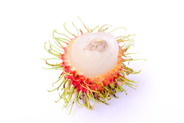 Rambutan fruit on white background