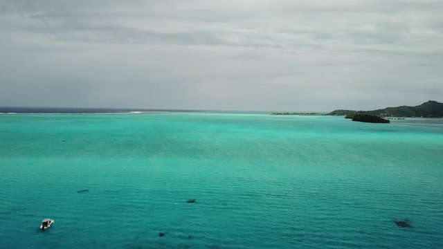 Taha and Bora Bora aerial view panorama landscape French Polynesia