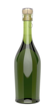 Champagne bottle isolated on white