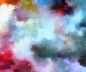 Detailed close-up grunge multi color abstract background. Dry brush strokes hand drawn oil painting on canvas texture. Creative simple pattern for graphic work, web design or wallpaper. 