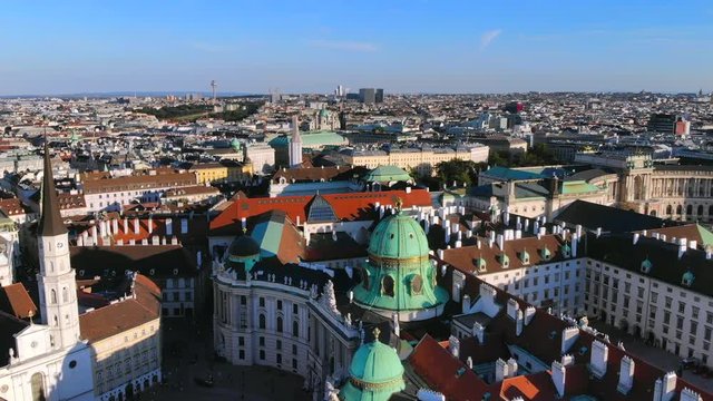 Vienna Aerial Hofburg Michaelerplatz and Austrian National Library