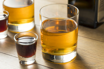 Boozy Bomb Shots with LIquor and Energy Drink