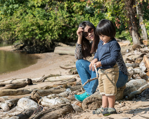 family day mother and son