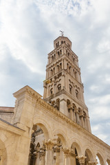 Fototapeta na wymiar Tower of the Ruins of Diocletian's Palace in Split, Croatia