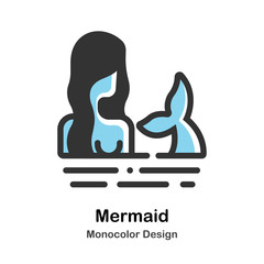 Mermaid Monocolor Illustration