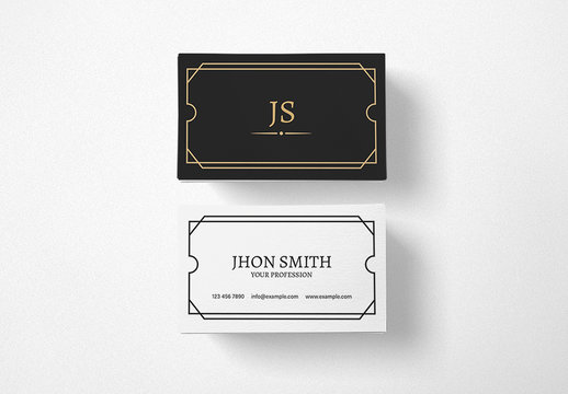 Art Deco Bordered Business Card Layout