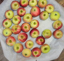 Delicious caramel apples on parchment