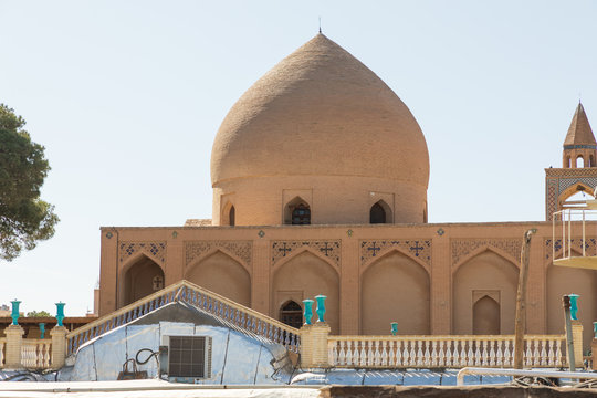 Islamic Republic of Iran. Isfahan, New Julfa. Museum of Khachatur Kesaratsi. Dome and Bell tower.