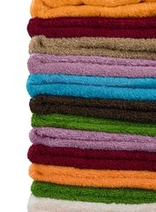 Closeup of a Stack of Clean Towels