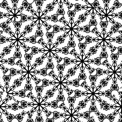 Black and White Ornate Seamless Pattern