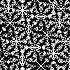 Fototapeta premium Black and White Ornate Seamless Pattern