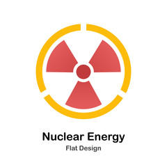 Nuclear Energy Flat Illustration