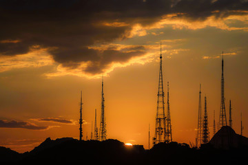 Fototapeta premium Por do sol no Sumaré 5, Morro do Corcovado - Rio de Janeiro