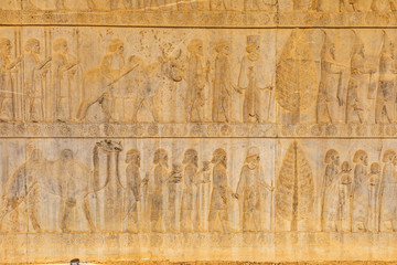 Islamic Republic of Iran, Shiraz.  Persepolis, Parsa. The ceremonial capital of the Achaemenid Empire (ca. 550–330 BC). Achaemenid style of architecture. UNESCO World Heritage Site.