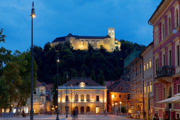 Ljubljana Castle at night Slovenia 