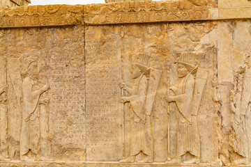Islamic Republic of Iran, Shiraz.  Persepolis, Parsa. The ceremonial capital of the Achaemenid Empire (ca. 550–330 BC). Achaemenid style of architecture. UNESCO World Heritage Site.
