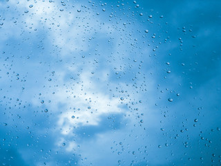 After heavy raining sky.