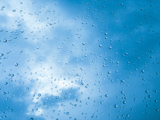 After heavy raining sky.