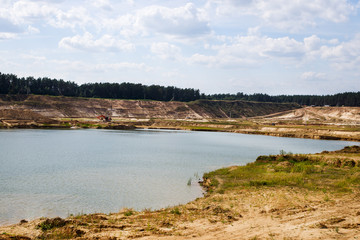 the shore of the water quarry