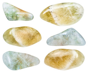 collection of various tumbled Prasiolite gemstones