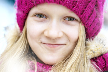 smiling girl outdoors