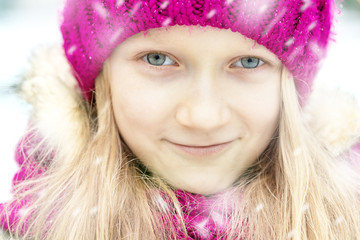 smiling girl outdoors