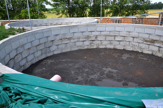 Concrete Compost For Manure On A Farm