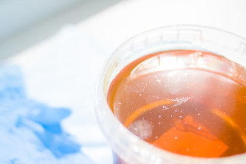 sugar paste or wax honey for hair removing - depilation and beauty concept