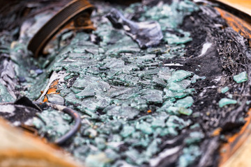 Melted vehicle glass