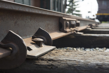 Train track link closeup
