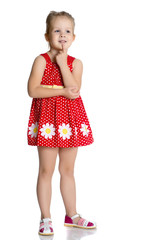 The little girl thinks.