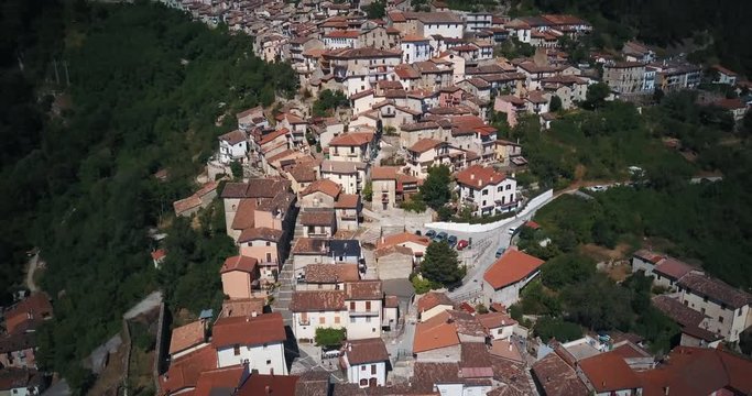 Aerial drone footage video - panoramic view of Tagliacozzo, AQ. Italy