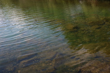 Transparent water surface with copy space for background and texture