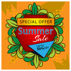 Obraz premium Summer sale banner. designs for posters, backgrounds, cards, banners, stickers, etc