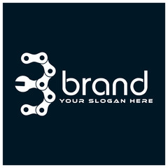 Letter B, Logo Letter B with chain and wrench. logo formed by chain and wrench