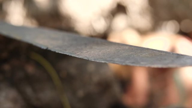 Close up, sharp machete
