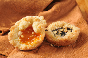 Jam filled shortbread crumb cookies