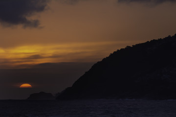 Sunset over Leblon beach in Rio de Janeiro Brazil