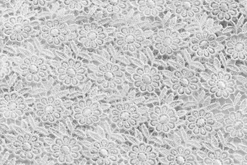 White lace with small flowers. No any trademark or restrict matter in this photo.