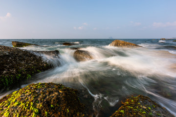 Obraz premium sea Morning sea and sunset and Long Shutter Speed Exposure