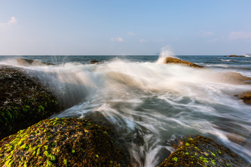 sea Morning sea and sunset and Long Shutter Speed Exposure