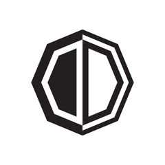 two letter OO octagon negative space logo