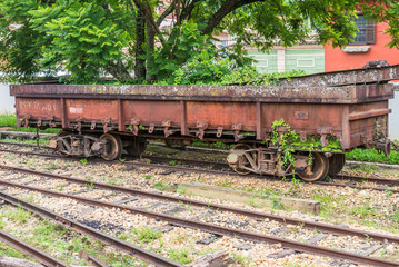 Fototapeta na wymiar Old train wagon in Sao Joao Del Rey