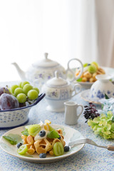 フルーツのワッフル